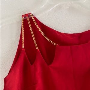 ANTHROPOLOGIE RED CHAIN STRAP BLOUSE